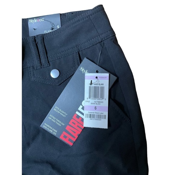 Style Trouser Pant Women's Size 6 Black Bootcut Leg High Rise Polyester Blend - Picture 3 of 5